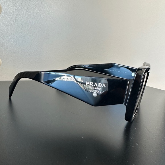 Prada Symbole Evolution Square Sunglasses in Black & Dark Gre main image 3